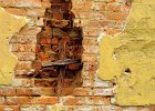 J Cannon... : brick wall, cross, wooden cross